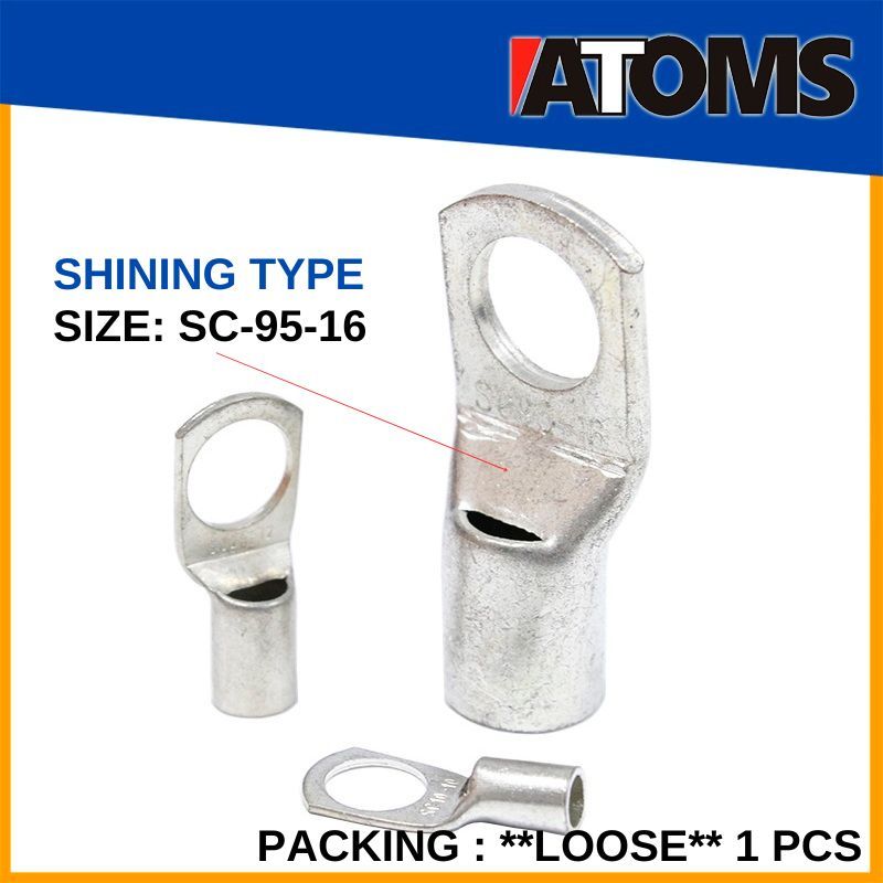 ATOMS 95mm M16 Shining Type Cable Lug SC Copper Ture Terminal Connector ...