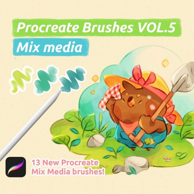 Procreate Brush Pack Vol.5 Mix Media By Olguioo | Shopee Malaysia