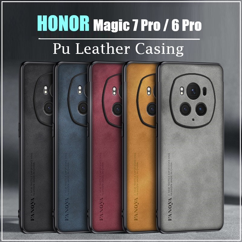 Honor Magic 7 Pro / 6 Pro 5G Original Smooth Leather Lens Protection ...
