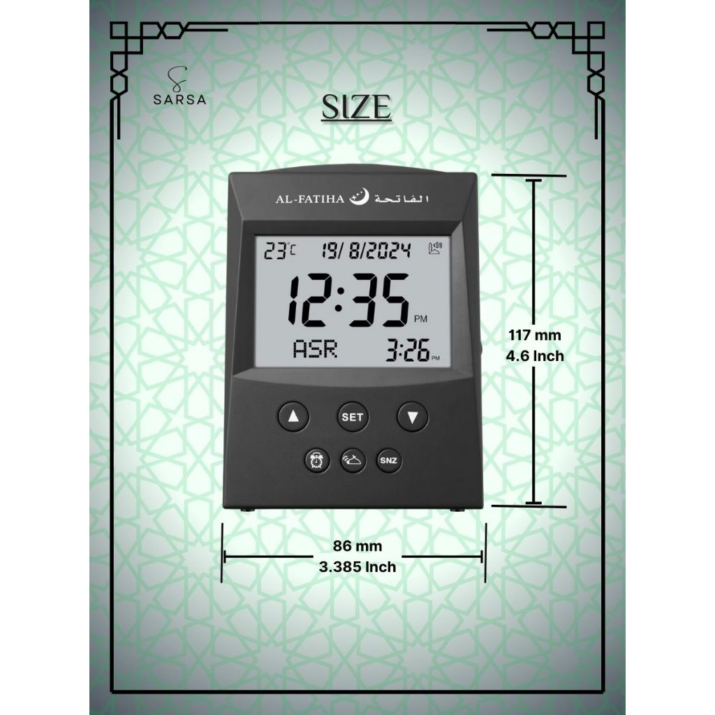 AL-FATIHA - JAM AZAN DIGITAL TABLE / BED SIDE OTOMATIK AZAN SOLAT TIME ...