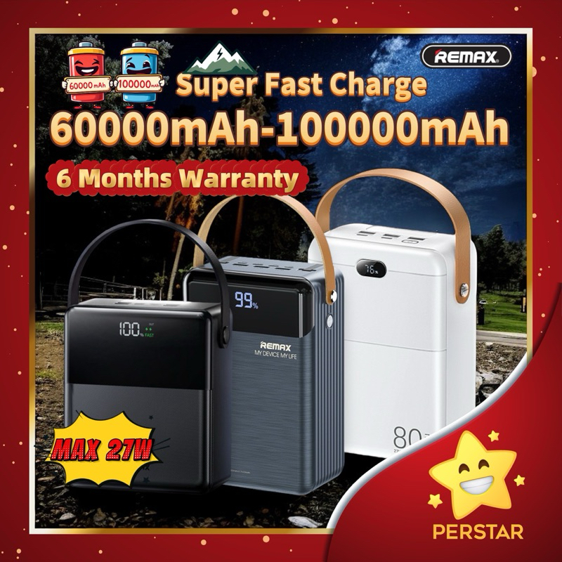 [CCC Certificate] REMAX 60000mAh-100000mAh Camping Outdoor Super Fast ...