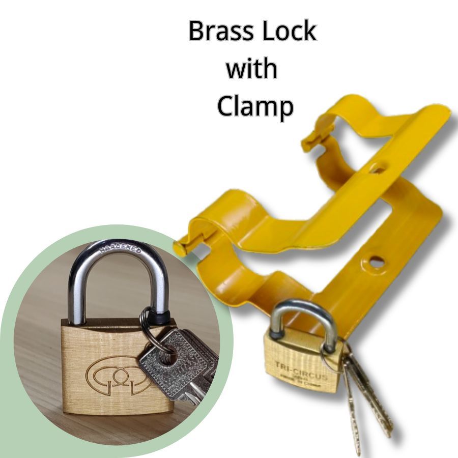 Water Meter Lock With Padlock 水表锁带挂锁 / water meter clamp /Yellow color ...