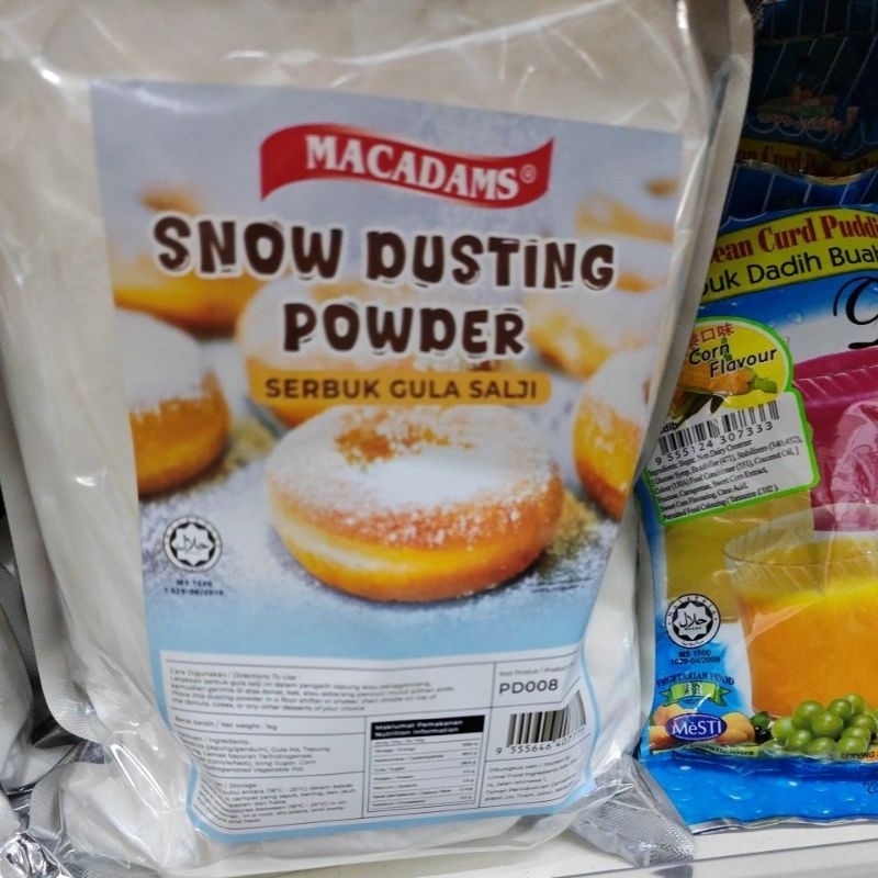 Halal Snow Dusting Sugar Serbuk Gula Salji 1kg / 500g / 200g | Shopee ...