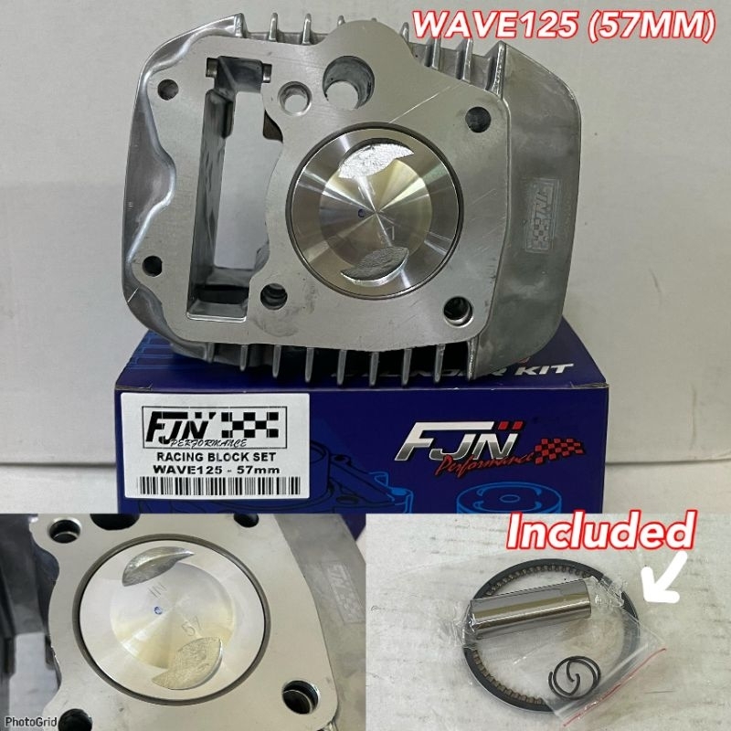 WAVE125 57MM BLOCK FJN RACING QUALITY AA WAVE125 BLOCK RACING HHM RED ...
