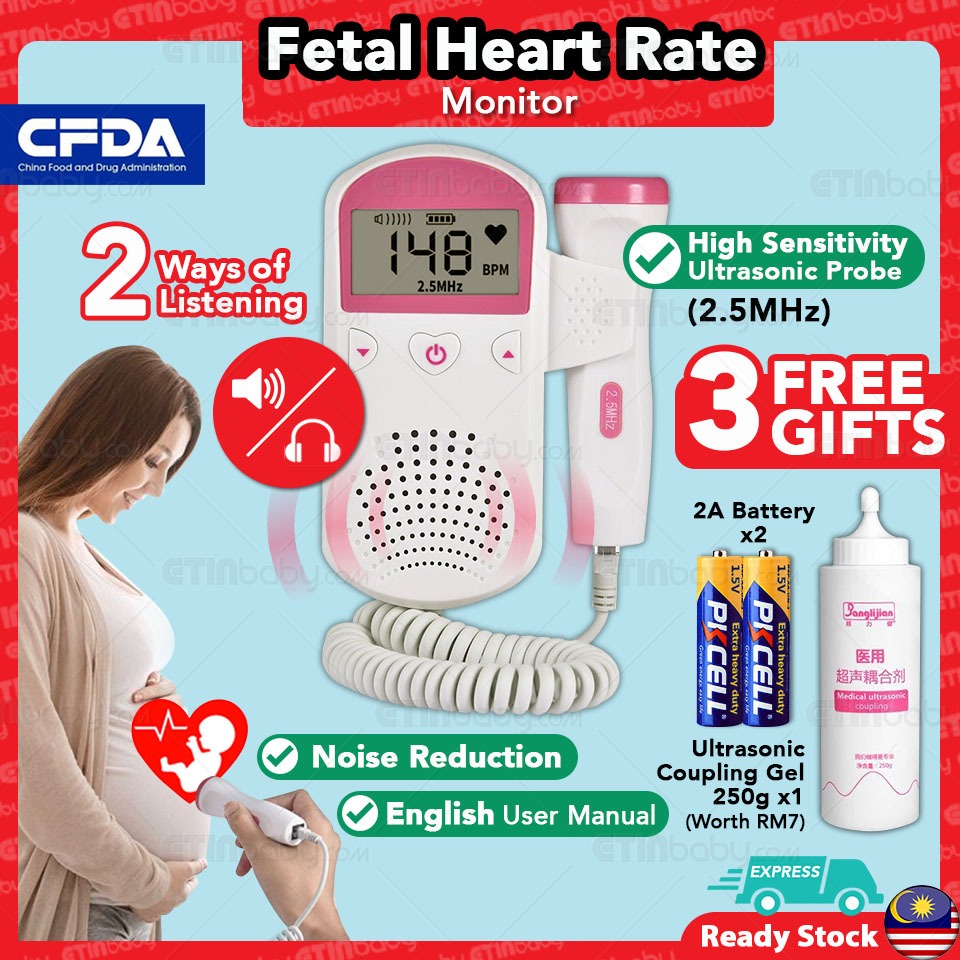 Fetal Doppler Baby Heart Rate Detector Monitor Pregnant Infant ...