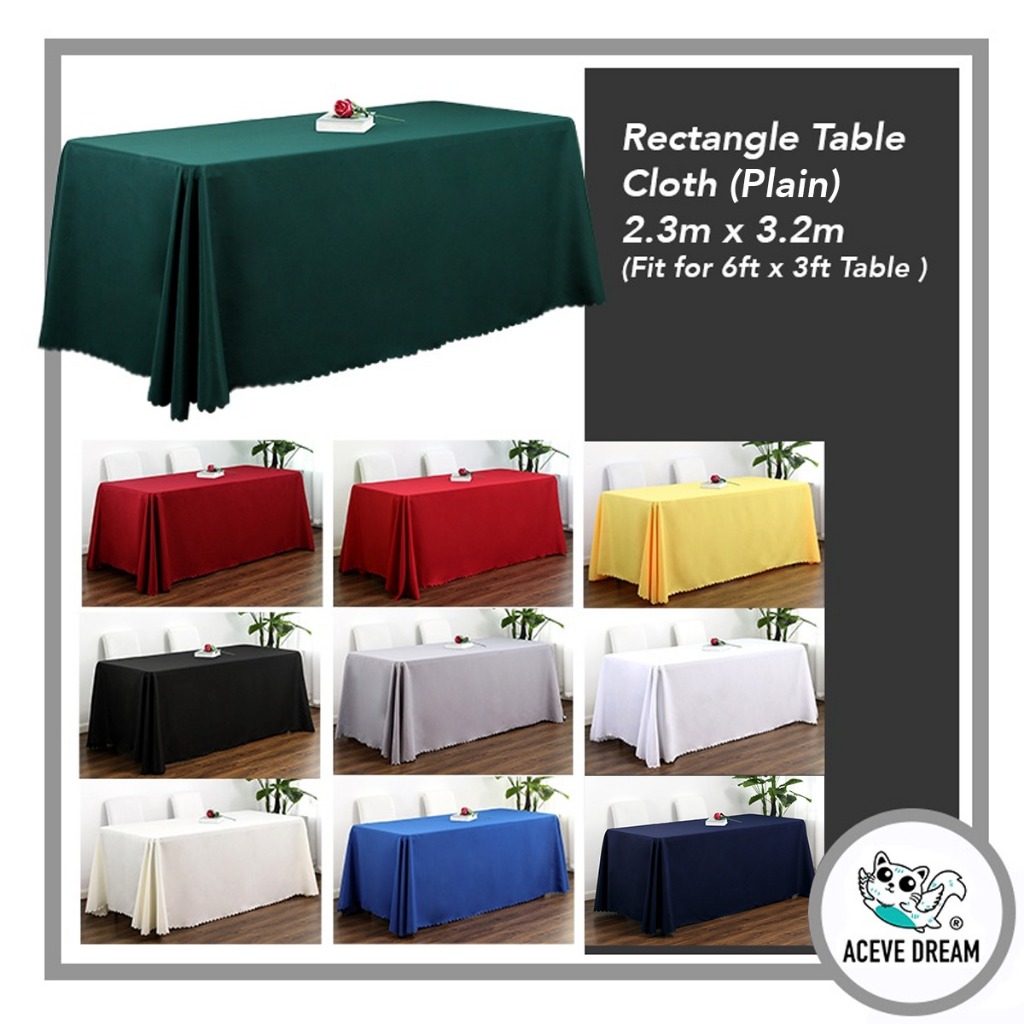 ACEVE DREAM READY STOCK Plain 2.3M x 3.2M (Fit 6x3FT) Rectangle Table ...
