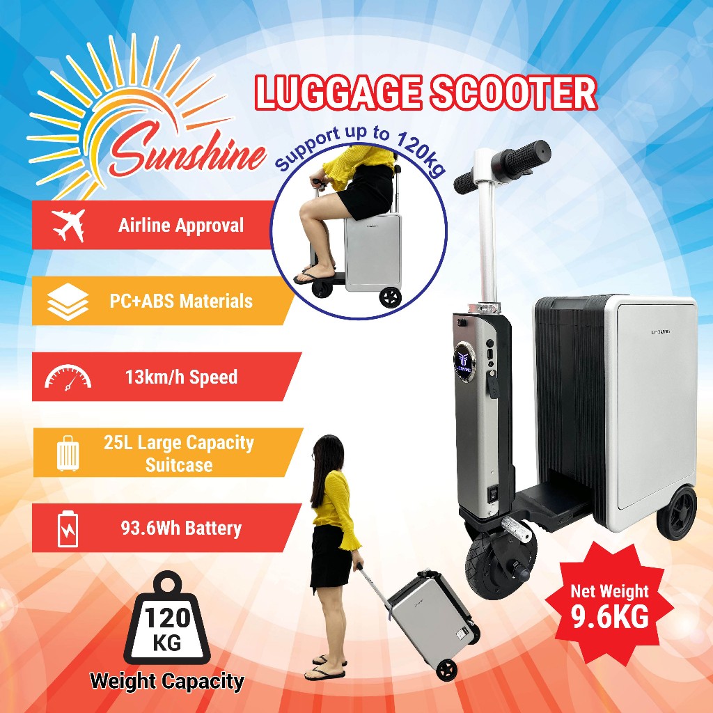 LEGWING Rideable Electric Luggage Scooter | Electric Suitcase | 25L ...