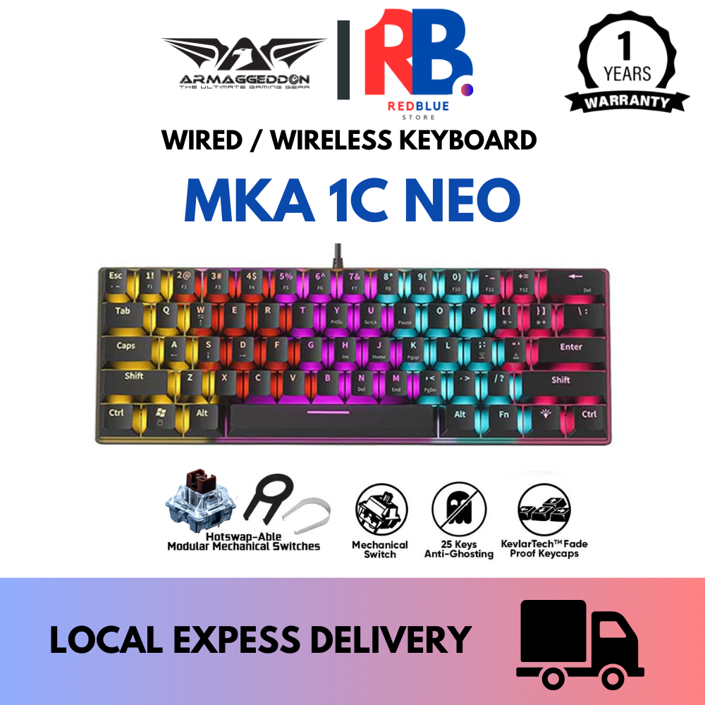 Armaggeddon MKA 1C Neo LED Backlight Mechanical Gaming Keyboard 61 Key ...