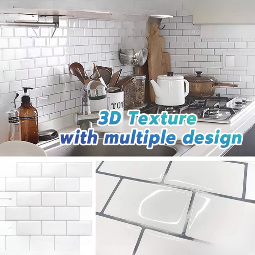 StaxHomedeco 3D Tile Stickers Backsplash Subway Tiles Sticker Kitchen ...