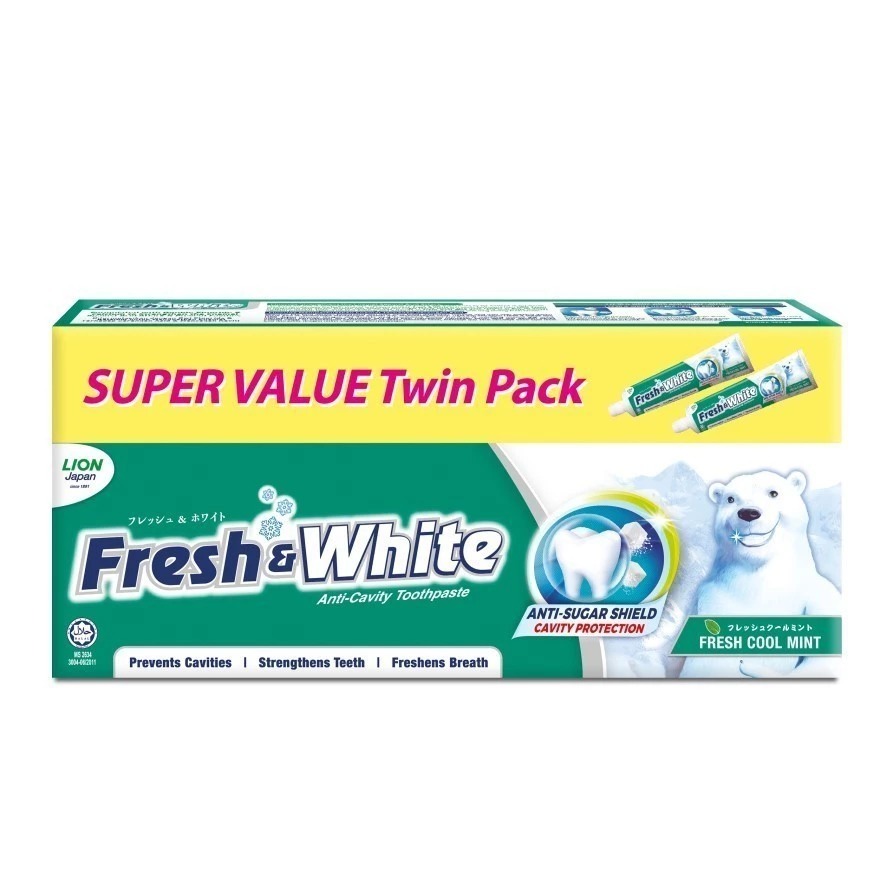 Fresh & White Anti-Cavity Toothpaste Super Value Twin Pack 225g x 2 ...