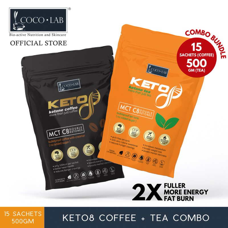 Keto8 Combo | Bulletproof Keto Coffee & Tea with MCT C8 - no added ...