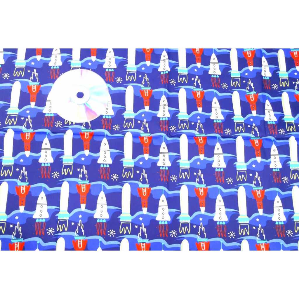 new ROCKET IN SKY N 100% Cotton Twill Comb Cotton Fabric 19.5