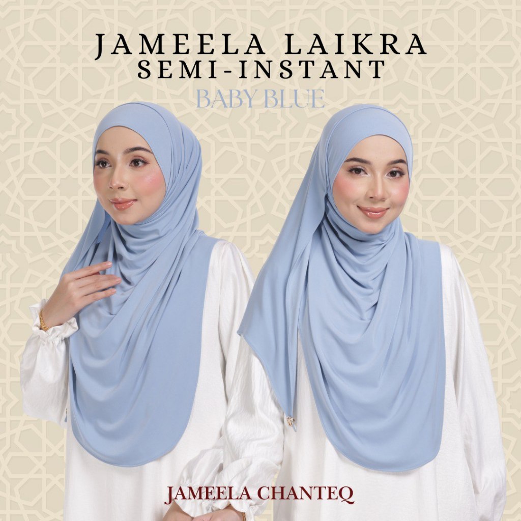 SALE RAYA Jameela Laikra Semi Instant | Shawl 1 muka | Design Raya ...