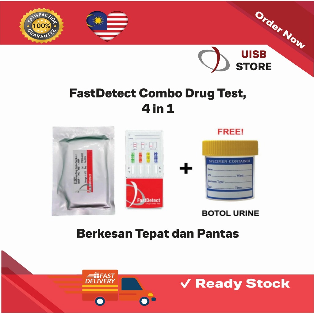 【FREE URINE BOTTLE】FASTDETECT DRUG COMBO TEST 4 IN 1 | Shopee Malaysia