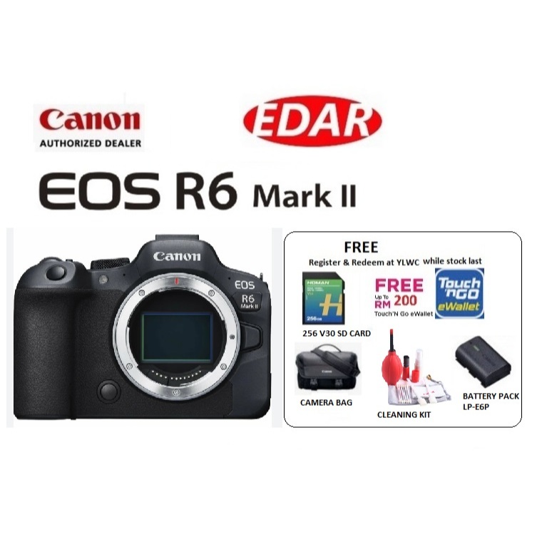 (READY STOCK) Canon EOS R6 II EOS R6II RF 24-105 IS STM Mirrorless  Camera Canon Malaysia 1+2 Years