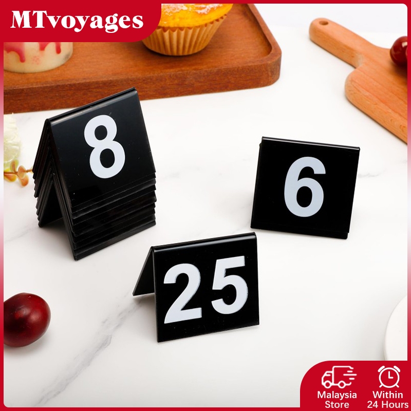 Number 1-10 Table Number Plate Set Acrylic Table Number V shape Table ...