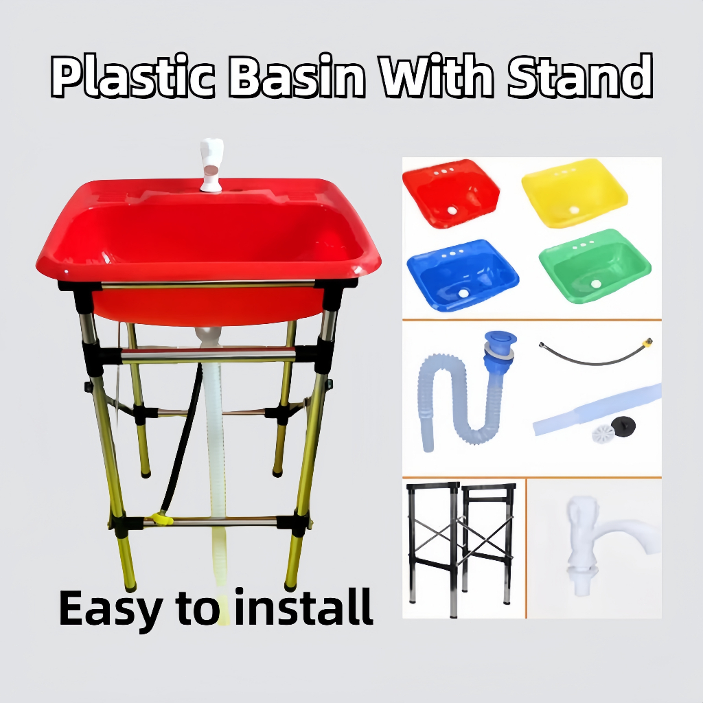 【Ready Stock】Sinki / Plastic Basin / Plastic Basin with Foldable Stand ...