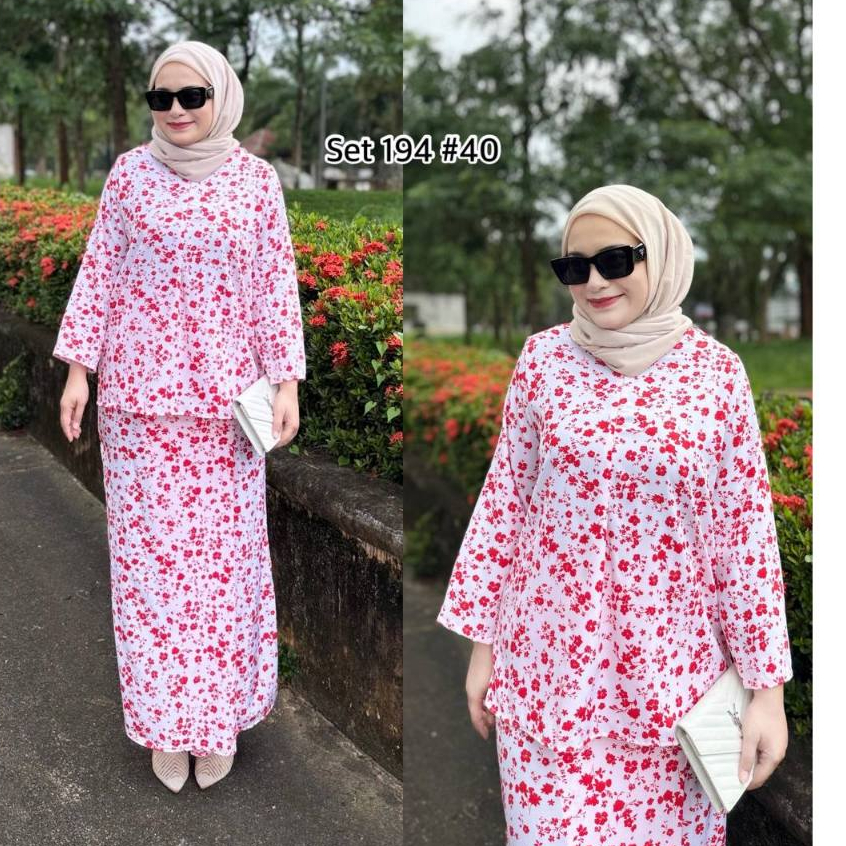 Mavella BAJU KURUNG KEDAH CORAK BUNGA COMEL Baju kurung kedah opah ...