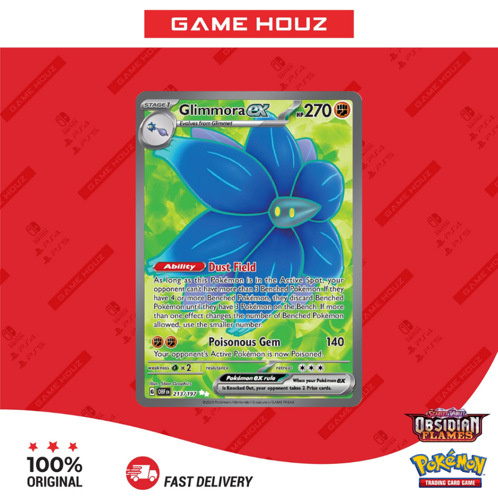 Pokemon - Glimmora Ex 213/197 - Fiamme Di Ossidiana - Carta Ultra Rara Full Art