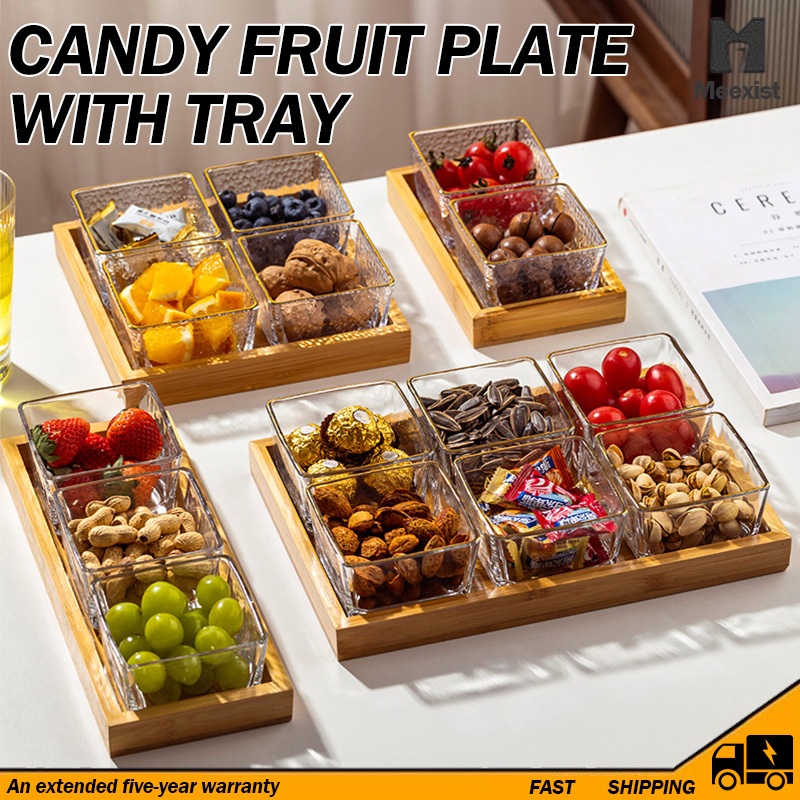 Food Grade Transparency 4/6 Grid Food Tray Plate Container Foods ...