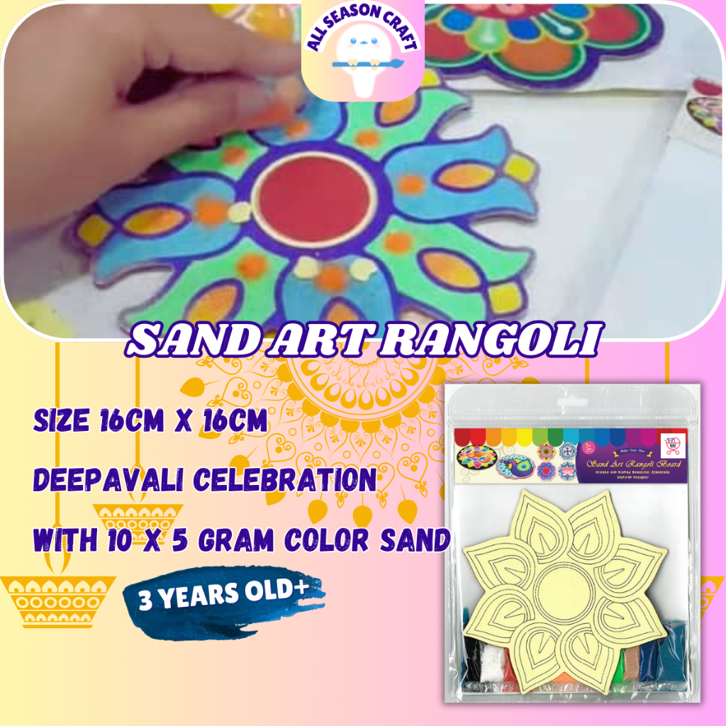 Deepavali Sand Art Rangoli Kolam Board Set | Colour Sand Art Craft Kit ...