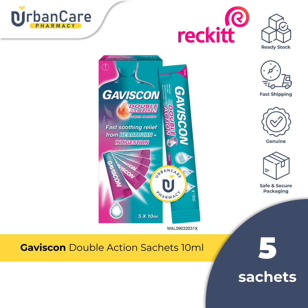 Gaviscon Double Action Sachets 10ml (Box of 5s) | Shopee Malaysia