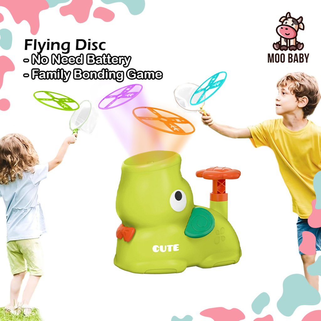 🐮Moo Baby Mainan UFO Terbang Flying Disc Launcher Outdoor Game Outdoor ...