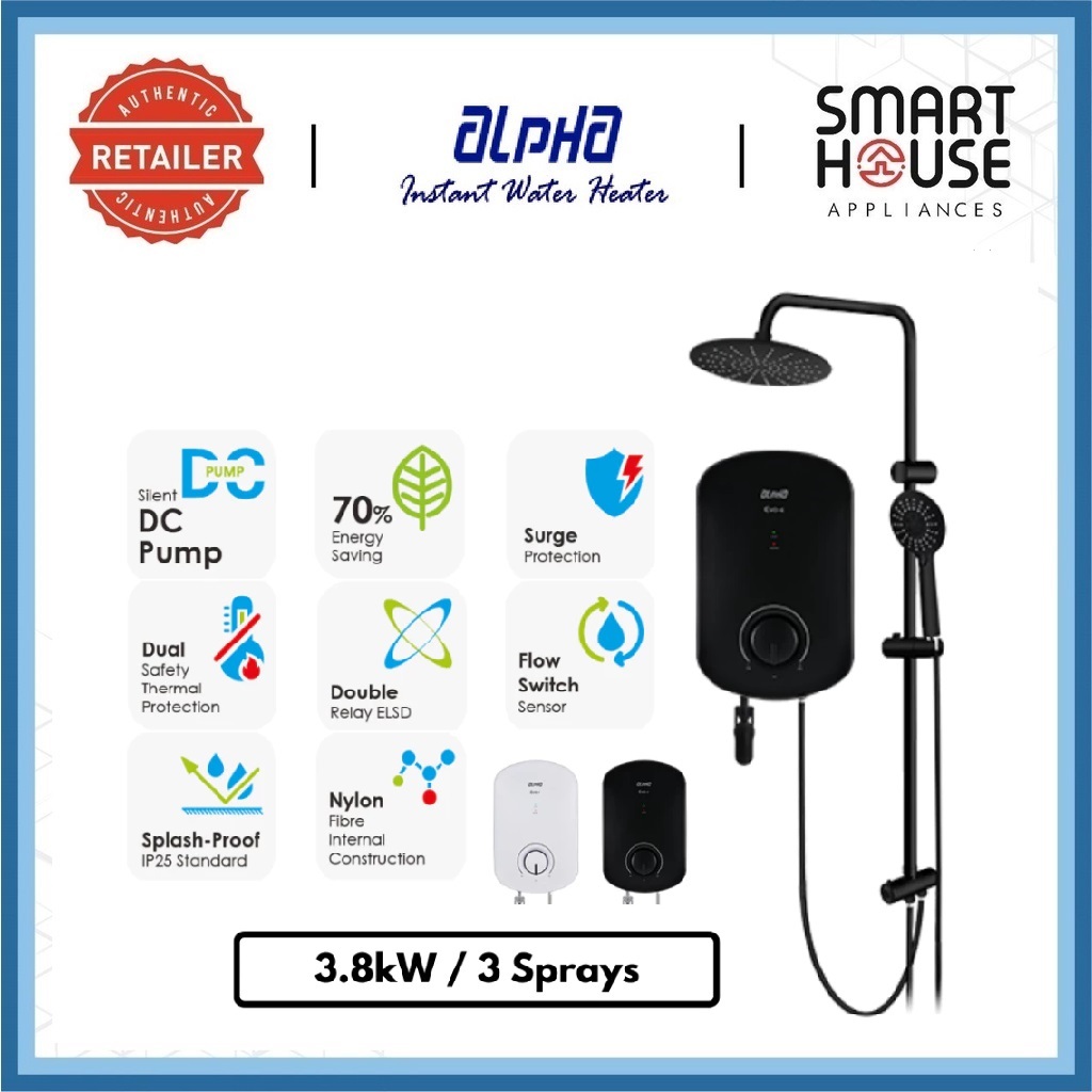 ALPHA EVO SERIES EVO i RAINSHOWER - ALL BLACK, MATT BLACK & WHITE ...