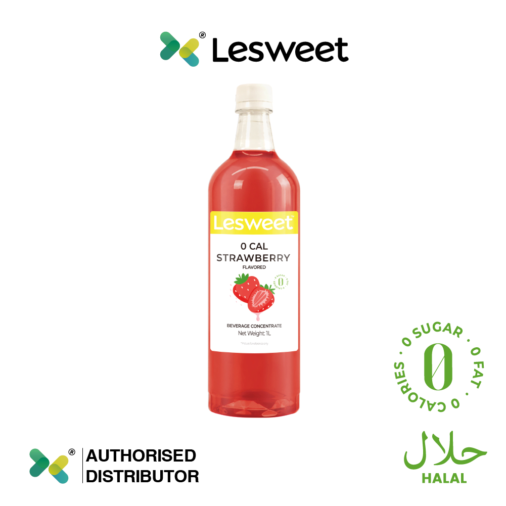 Lesweet Zero Calories Strawberry Flavor Syrup 1L Halal | Shopee Malaysia