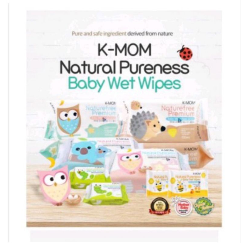 K-MOM Natural Pureness Baby Wet Wipes Normal 30's / Sensitive 10's ...