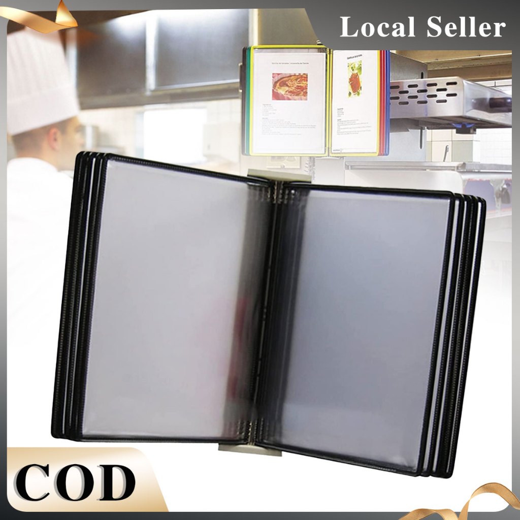 10 Pages Wall-Mounted File Rack A4 Black Wall-Mounted Reference System ...