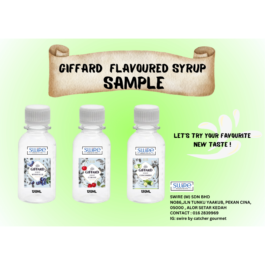SAMPLE PACK GIFFARD SYRUP - 120ML | Shopee Malaysia