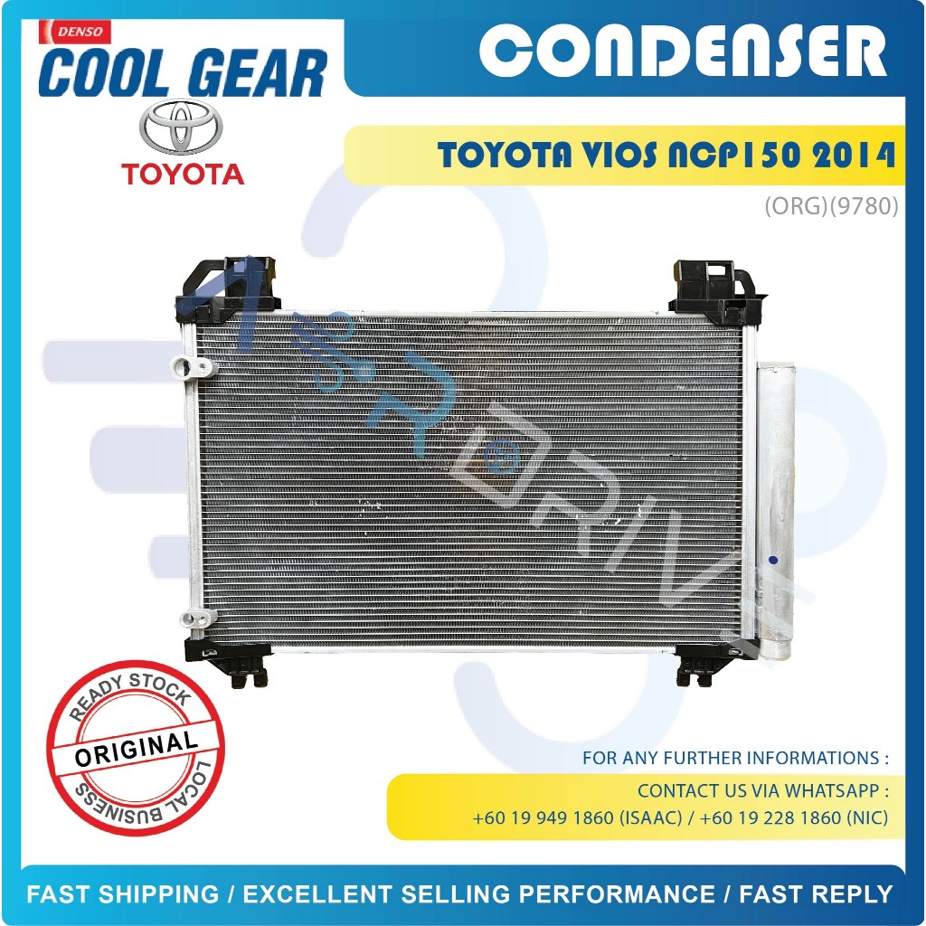 DENSO COOL GEAR ORIGINAL TOYOTA VIOS NCP150 / NSP151 2014 CONDENSER C/W ...