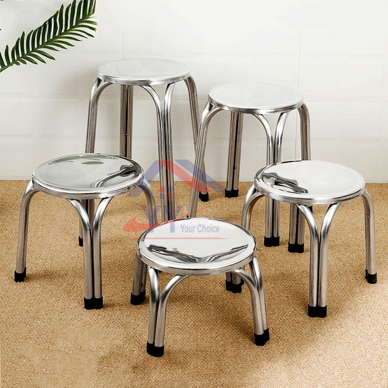 Stainless Steel Round Stool bench four-legged chair/ Chair Indoor ...