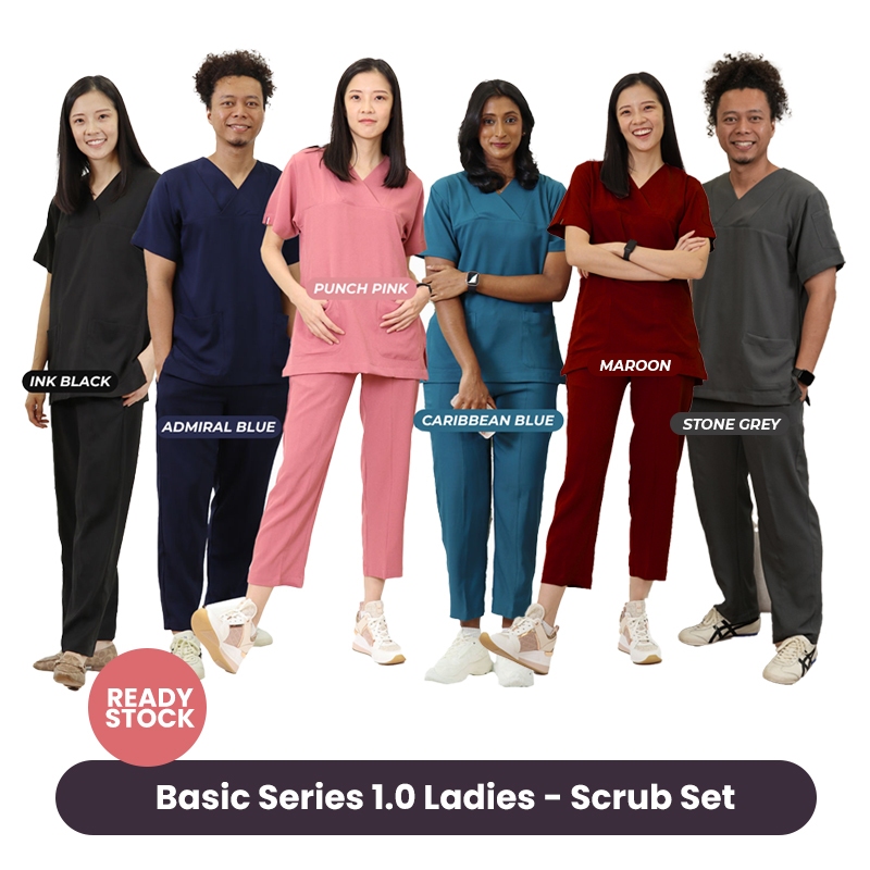 LADIES SCRUBS SET- READYSTOCK- BASIC SERIES 1.0 | MEDICAL SCRUB SUIT ...