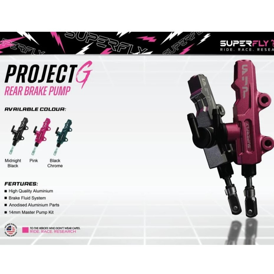 SUPERFLY PROJECT G REAR BRAKE MASTER PUMP SF UNIVERSAL Y15 LC135 Y16 ...