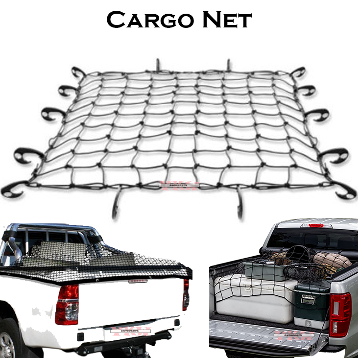 4x4 Pick Up Truck Cargo Net Luggage Storage Organiser Stretchable Mesh ...