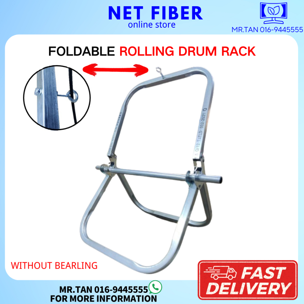 Foldable Fiber Rolling Drum Rack (For IB and UG Drop Cable Drum ...