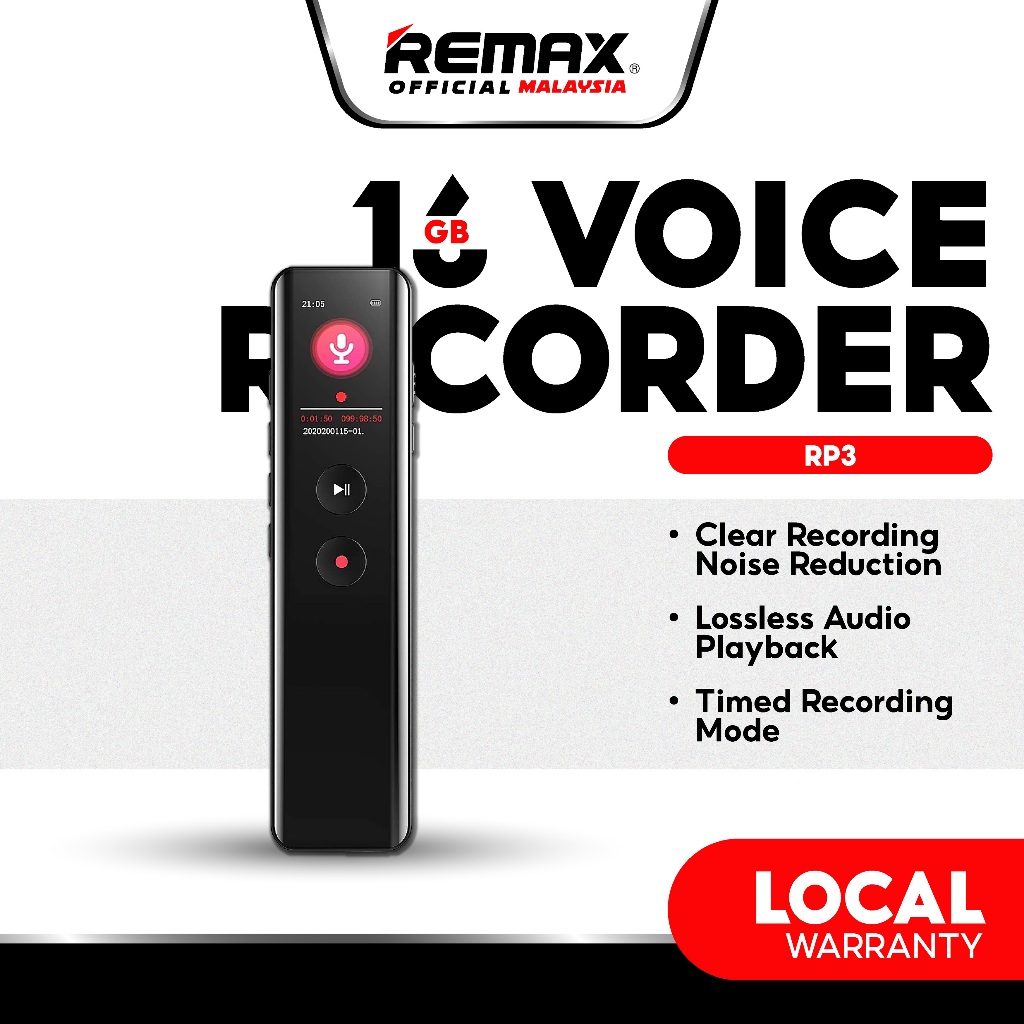 Remax RP3 16GB Multimedia Digital Voice Recorder | Shopee Malaysia