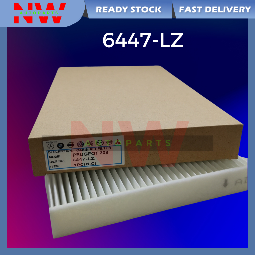 PEUGEOT 308 , 408 , 3008 , RCZ TURBO CABIN AIRCOND FILTER ( 6447-LZ ...