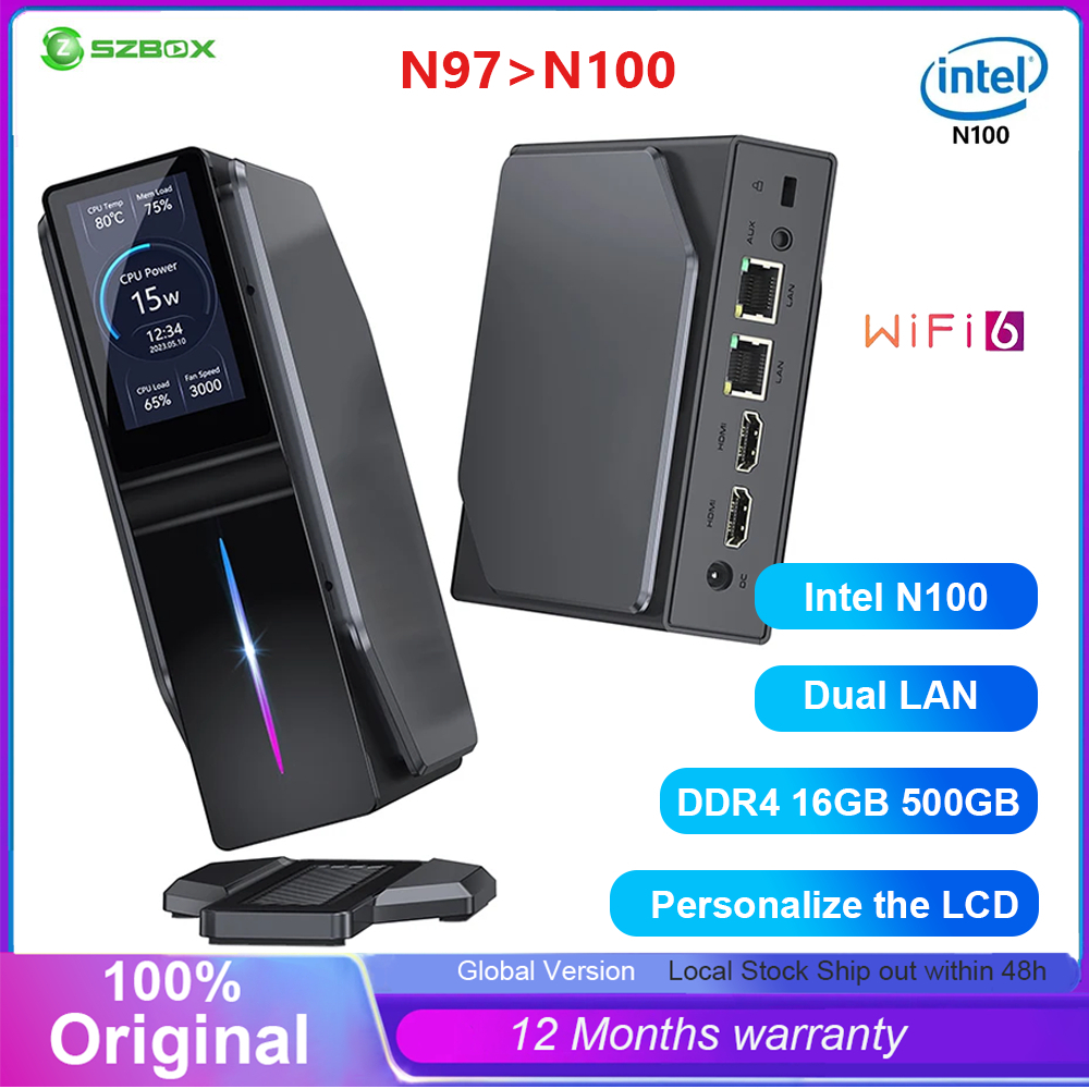 SZBOX S1 N150 MINI PC WIFI6 BT5.2 Windows 11 Pro Intel N97 DDR4 16GB ...