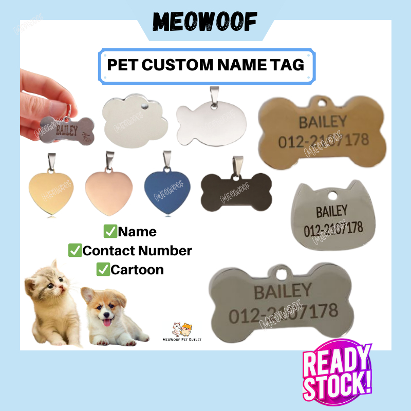 MEOWOOF Cat Name Tag Dog Tag Cat Tag Pet Name Tag Pet Tag Dog Name Tag ...