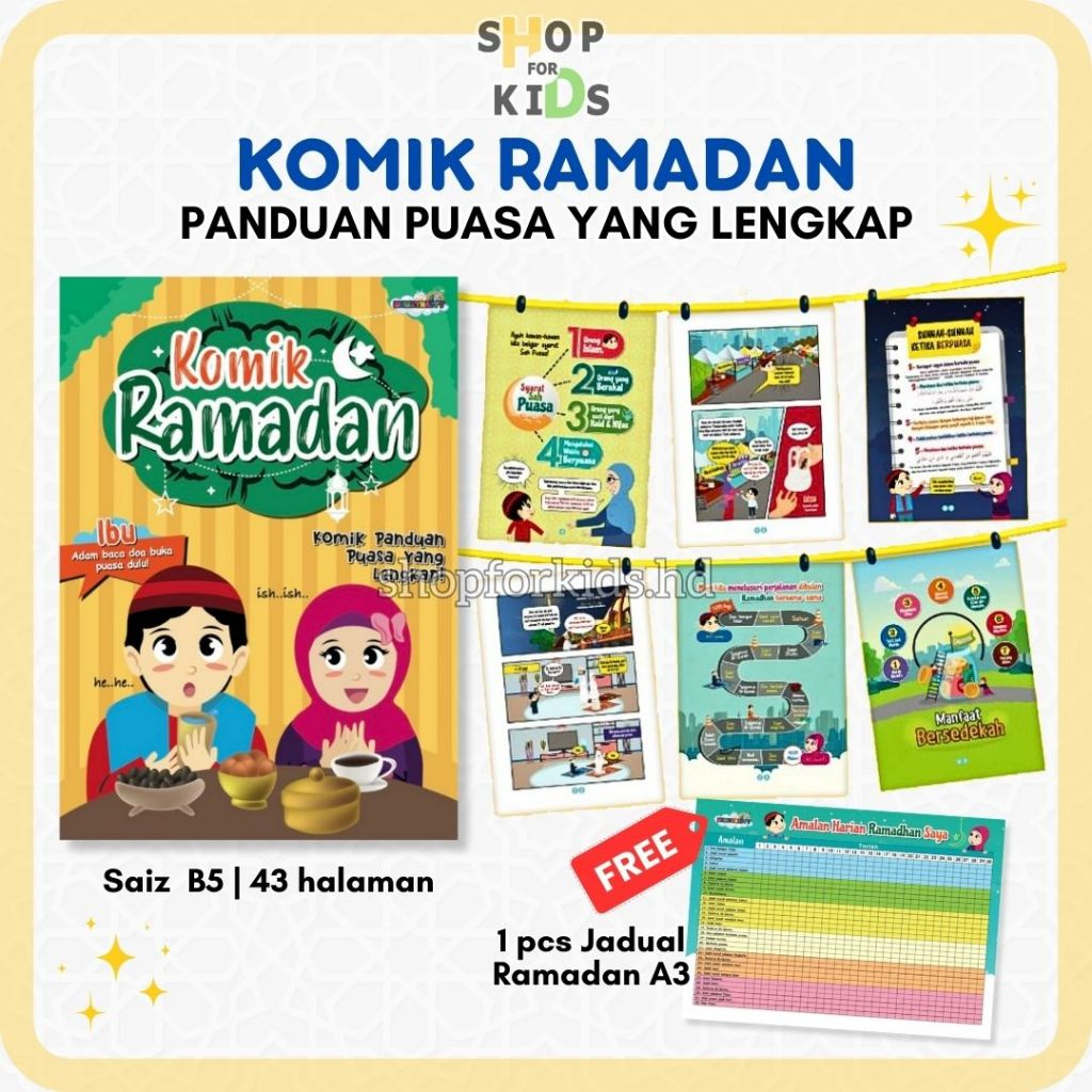KOMIK RAMADAN + FREE JADUAL RAMADHAN 1 PCS | Buku Panduan Puasa yang ...