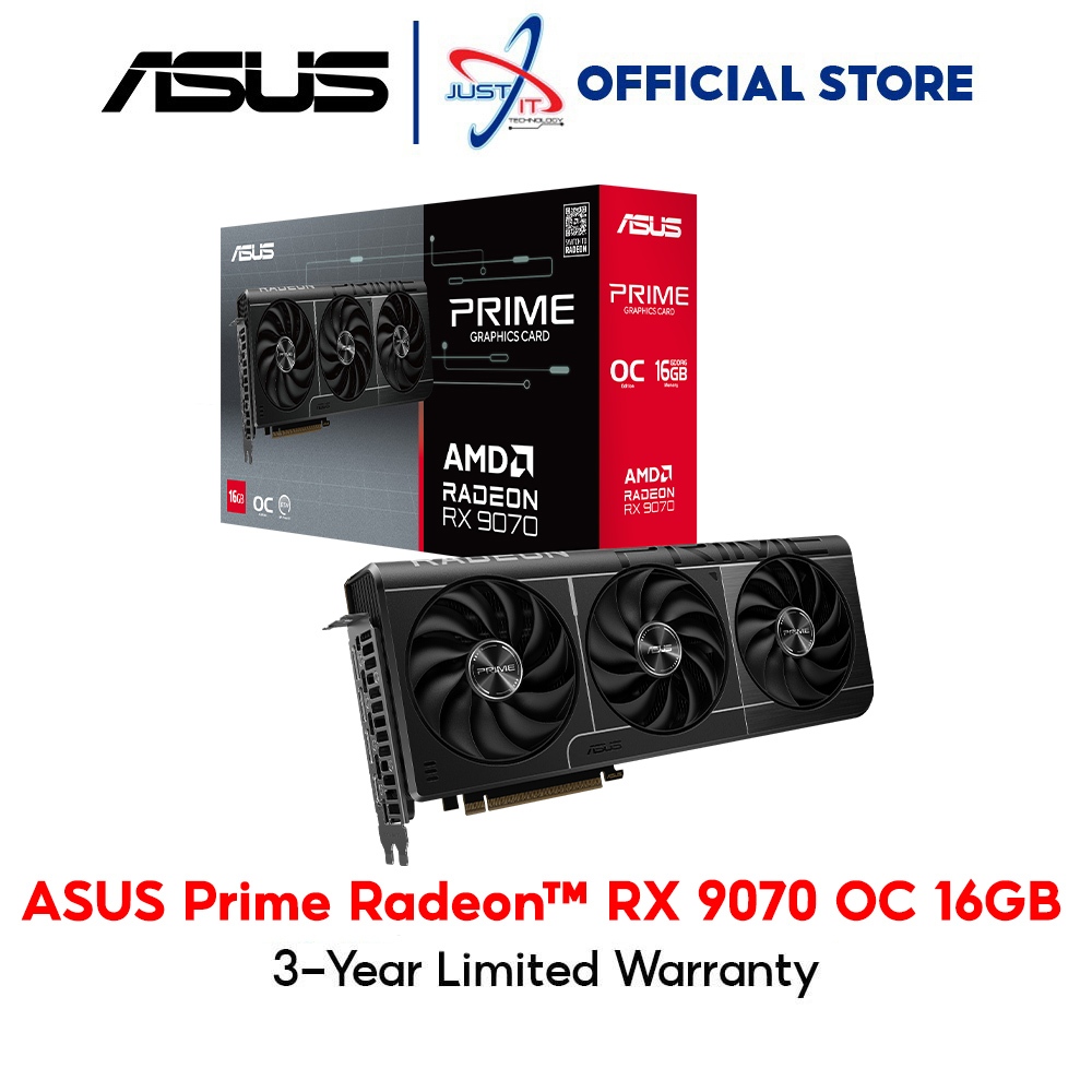 ASUS PRIME AMD Radeon RX 9070 GAMING OC 16GB GDDR6 GRAPHICS CARD ...