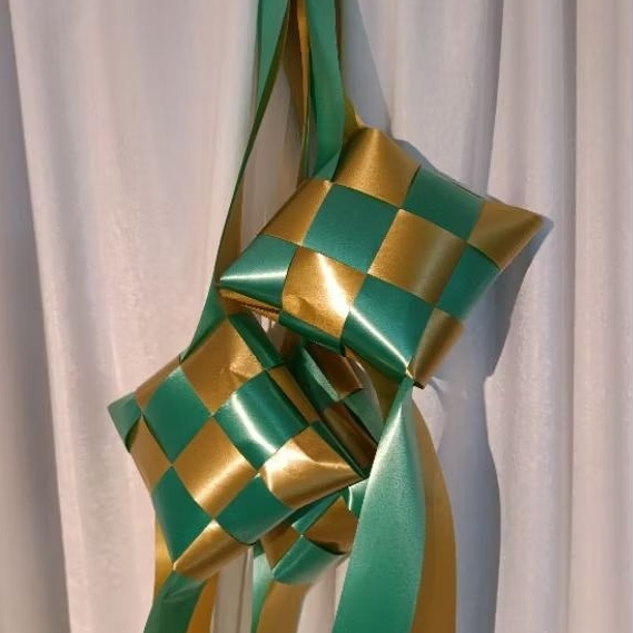 3 pcs Ketupat Reben Size Besar | Ketupat Ribbon Big Size | Raya ...