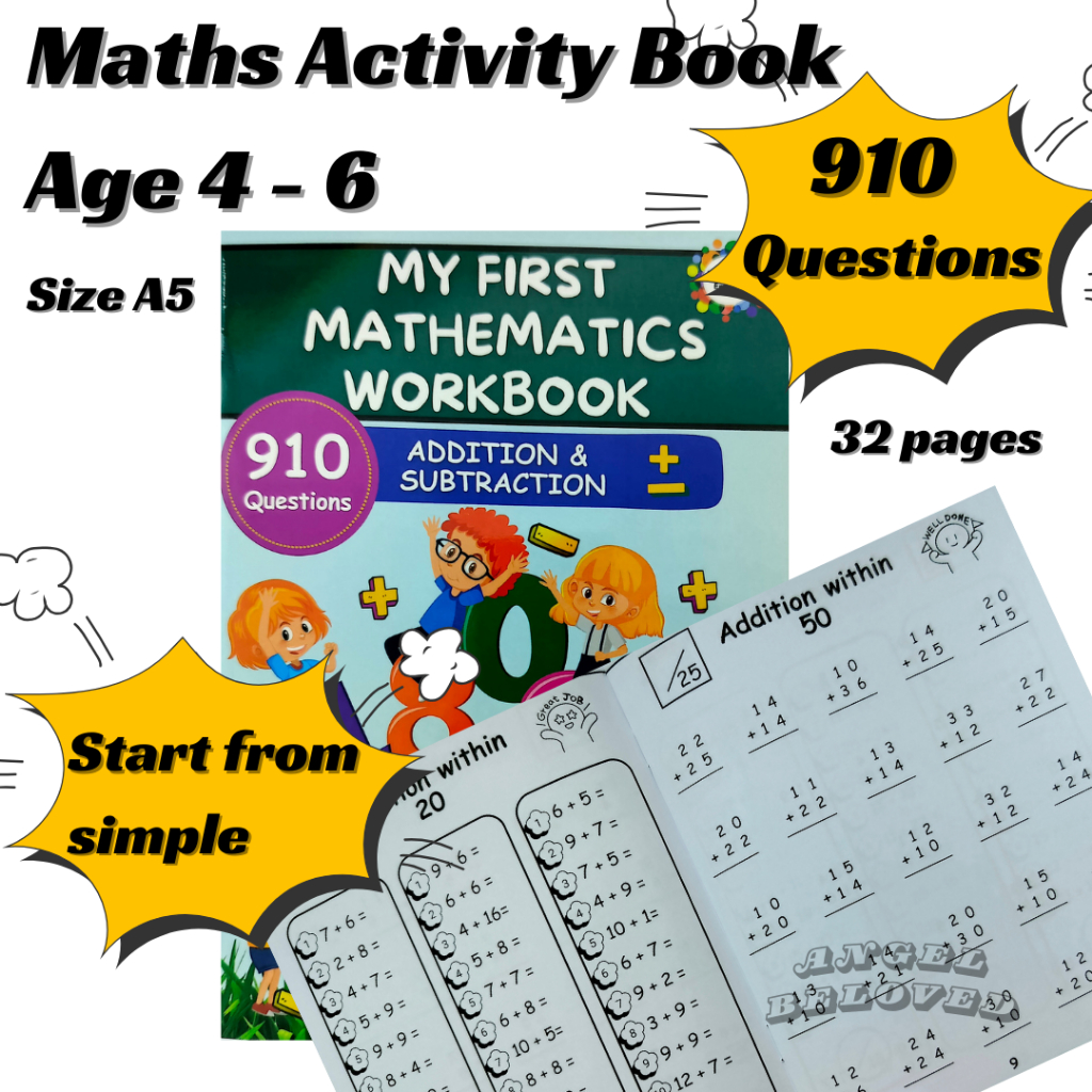 Buku Latihan Matematik / Buku Latihan Prasekolah / Buku Matematik Pra ...
