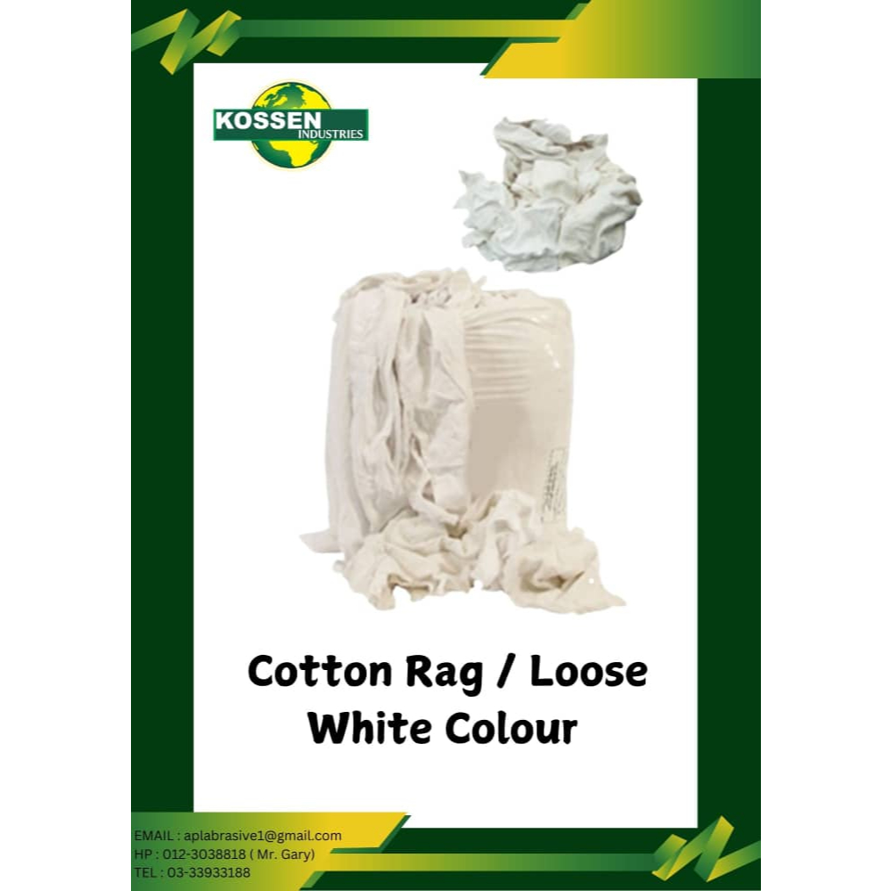 20KG COTTON RAG & LOOSE WHITE / KAIN BURUK BERJAHIT/TAK BERJAHIT PUTIH ...