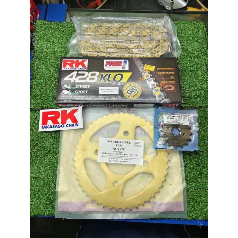 Original Rk VF3I Gold Sprocket Gold Chain Set Oring Sym VF3I VF3 Sss Rk ...