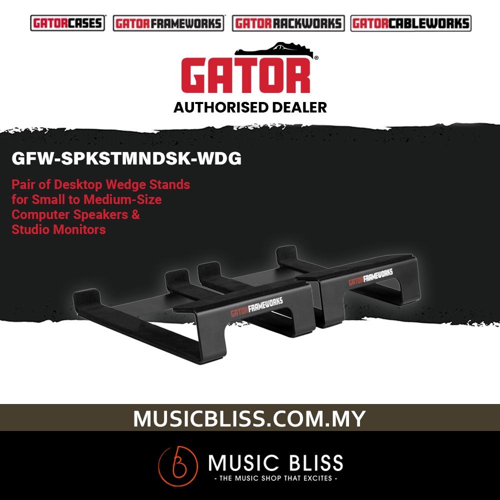 Gator GFW-SPKSTMNDSK-WDG Desktop Speaker Wedge Stand (GFWSPKSTMNDSKWDG ...