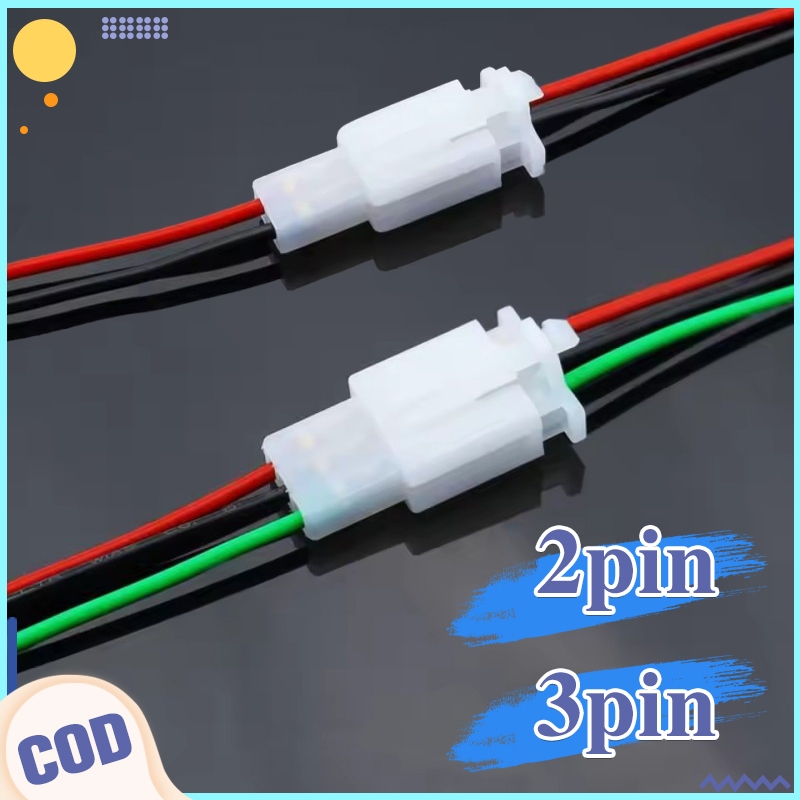 5Pcs 2.8mm socket(with wire)2pin 3pin wayar soket plug adapter car wire ...